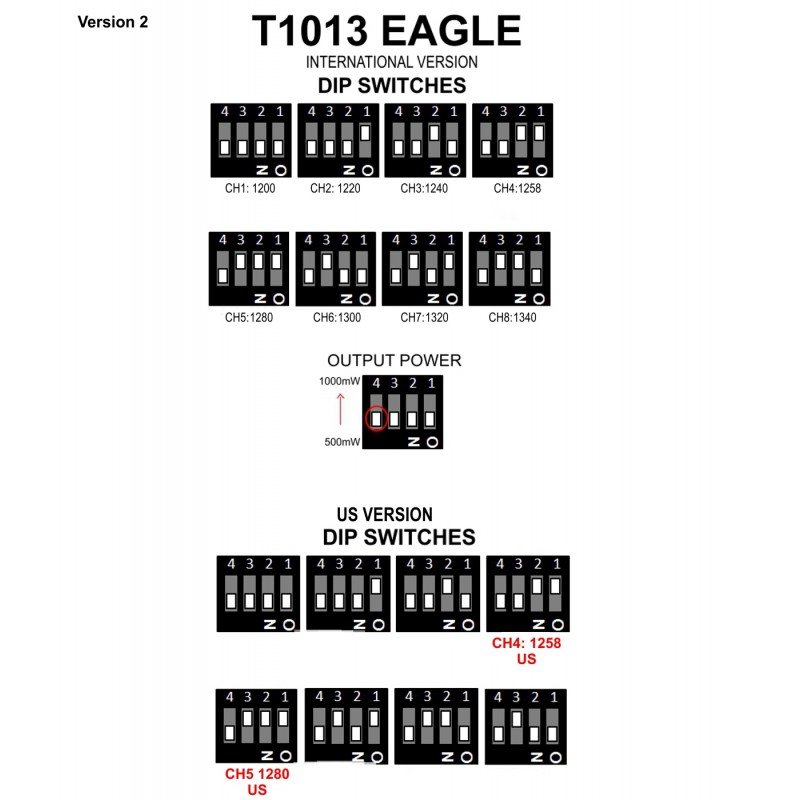 T1013 EAGLE 1.2 - 1.3 GHz 500mW-1000mW FPV TRANSMITTER (US VERSION)